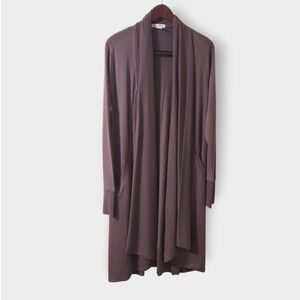 Athleta, Pranayama Long Wrap, size Medium, Mauve Brown, Thumbholes, Pockets